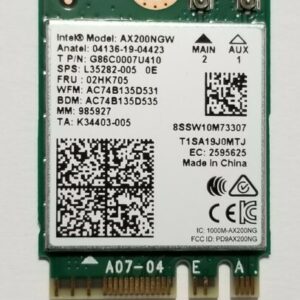 Intel  AX200NGW  Wireless Wi-Fi+ Bluetooth 5.1 Dual Band Card