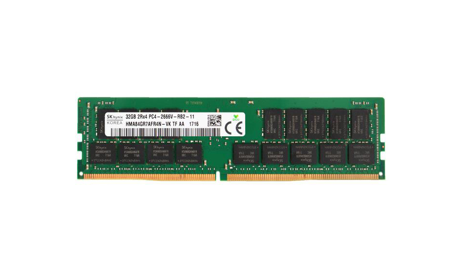 Hynix HMA84GR7AFR4N-VK 32GB PC4-21300 DDR4-2666MHz ECC Registered CL19 288-Pin 1.2V Dual Rank DIMM Memory Module