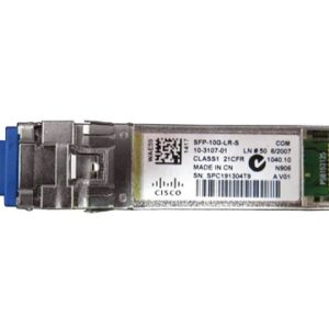 Cisco SFP-10G-LR 10Gb/s 10GBase-LR Single-Mode Fiber 10km 1310nm Duplex LC Connector SFP+ Transceiver Module